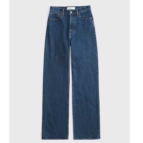 Abercrombie & Fitch The 90s Relaxed High Jeans dark wash 00 24 - Picture 2 of 5